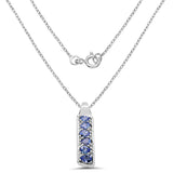 0.89 Carat Genuine Tanzanite & White Topaz .925 Sterling Silver Pendant