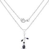 0.87 Carat Genuine Black Sapphire .925 Sterling Silver Pendant