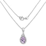 2.02 Carat Genuine Amethyst and White Topaz .925 Sterling Silver Pendant