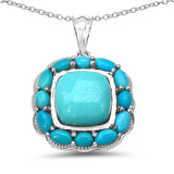 8.74 Carat Genuine Turquoise .925 Sterling Silver Pendant