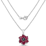 2.66 Carat Genuine Ruby, Blue Sapphire & White Topaz .925 Sterling Silver Pendant