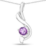 0.45 ct. Genuine Amethyst .925 Sterling Silver Pendant
