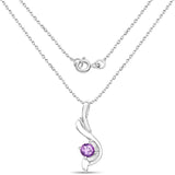 0.45 ct. Genuine Amethyst .925 Sterling Silver Pendant