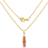 14K Yellow Gold Plated 1.11 Carat Genuine Citrine .925 Sterling Silver Pendant