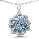 2.60 Carat Genuine Blue Topaz .925 Sterling Silver Pendant