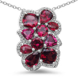 3.70 Carat Genuine Rhodolite .925 Sterling Silver Pendant