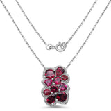 3.70 Carat Genuine Rhodolite .925 Sterling Silver Pendant