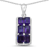 3.30 Carat Genuine Amethyst .925 Sterling Silver Pendant