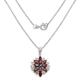 4.20 Carat Genuine Garnet & Ethiopian Opal .925 Sterling Silver Pendant