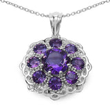5.04 Carat Genuine Amethyst .925 Sterling Silver Pendant