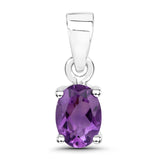 0.80 ct. Genuine Amethyst .925 Sterling Silver Pendant