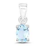 0.95 ct Genuine Blue Topaz .925 Sterling Silver Pendant