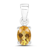 0.80 ct. Genuine Citrine .925 Sterling Silver Pendant