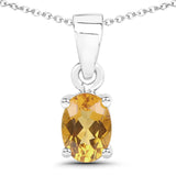 0.80 Carat Genuine Citrine .925 Sterling Silver Pendant