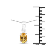 0.80 Carat Genuine Citrine .925 Sterling Silver Pendant