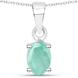0.65 ct. Genuine Emerald .925 Sterling Silver Pendant