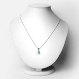 0.65 ct. Genuine Emerald .925 Sterling Silver Pendant