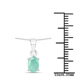 0.65 ct. Genuine Emerald .925 Sterling Silver Pendant