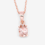 0.70 ct Genuine Morganite .925 Sterling Silver Pendant