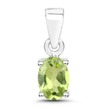 0.83 ct. Genuine Peridot .925 Sterling Silver Pendant