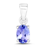 0.75 carat Genuine Tanzanite .925 Sterling Silver Pendant for women