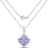 2.38 Carat Genuine Tanzanite .925 Sterling Silver Pendant