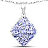 2.69 Carat Genuine Tanzanite .925 Sterling Silver Pendant