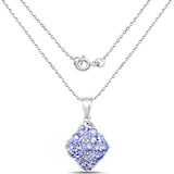 2.69 Carat Genuine Tanzanite .925 Sterling Silver Pendant