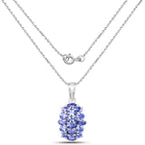3.48 Carat Genuine Tanzanite .925 Sterling Silver Pendant
