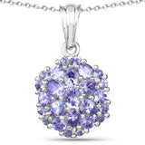 2.03 ct. Genuine Tanzanite .925 Sterling Silver Pendant