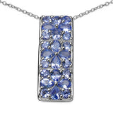 2.52 Carat Genuine Tanzanite .925 Sterling Silver Pendant
