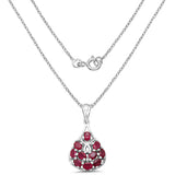 2.50 Carat Genuine Ruby .925 Sterling Silver Pendant