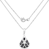 2.20 Carat Genuine Glass Filled Sapphire .925 Sterling Silver Pendant