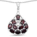 6.50 Carat Genuine Garnet .925 Sterling Silver Pendant
