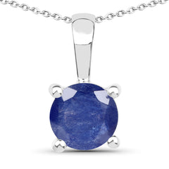 2.75 Carat Genuine Emerald, Glass Filled Ruby & Glass Filled Sapphire .925 Sterling Silver Pendant