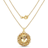 18K Yellow Gold Plated 7.59 Carat Genuine Citrine .925 Sterling Silver Pendant