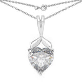 3.22 Carat Genuine White Cubic Zirconia .925 Sterling Silver Pendant