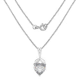 3.22 Carat Genuine White Cubic Zirconia .925 Sterling Silver Pendant