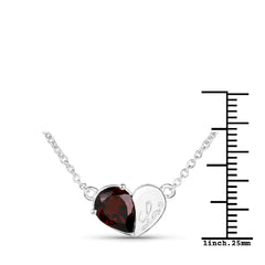 1.90 Carat Genuine Garnet .925 Sterling Silver Pendant