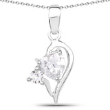 1.60 Carat Genuine White Cubic Zirconia .925 Sterling Silver Pendant