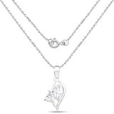 1.60 Carat Genuine White Cubic Zirconia .925 Sterling Silver Pendant