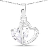 3.36 Carat Genuine White Cubic Zirconia .925 Sterling Silver Pendant