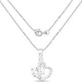 3.36 Carat Genuine White Cubic Zirconia .925 Sterling Silver Pendant