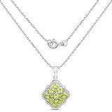 3.85 Carat Genuine Peridot .925 Sterling Silver Pendant
