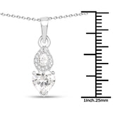 2.57 Carat Genuine White Cubic Zirconia .925 Sterling Silver Pendant