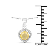 1.12 ct. Genuine Citrine and White Topaz .925 Sterling Silver Pendant