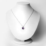 2.05 ct Genuine Amethyst and White Topaz .925 Sterling Silver Pendant