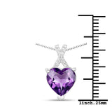 2.05 ct Genuine Amethyst and White Topaz .925 Sterling Silver Pendant
