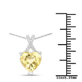 2.25 Carat Genuine Citrine and White Topaz .925 Sterling Silver Pendant