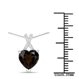 2.10 Carat Genuine Smoky Quartz and White Topaz .925 Sterling Silver Pendant